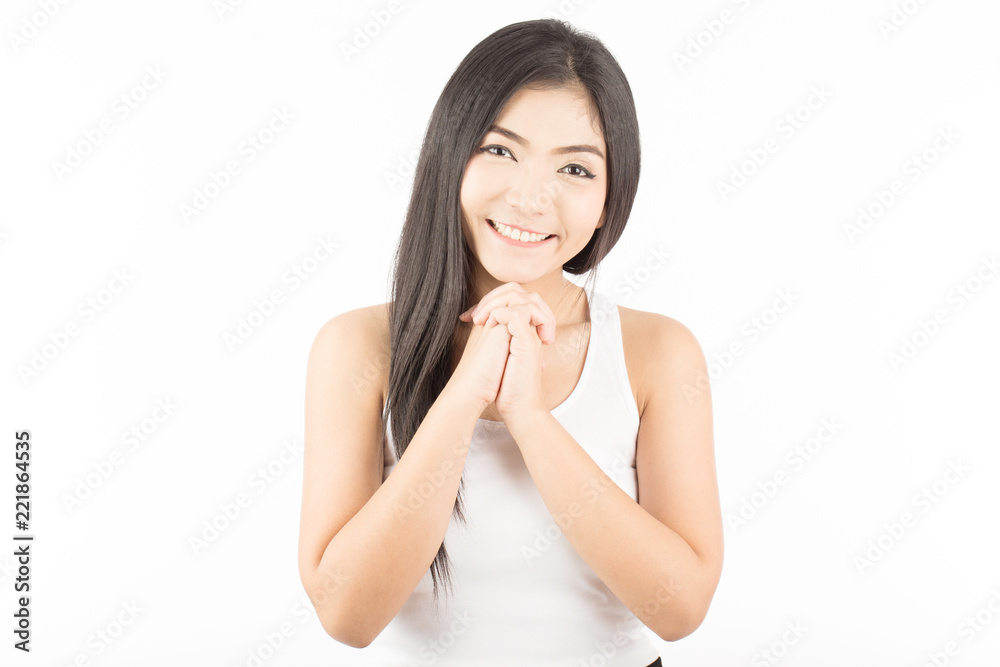 Beautiful Attractive Asian woman with long hair smile with healthy skin feeling so happiness and cheerful,Isolated on white background,Beauty Concept Beautiful Attractive Asian woman with long hair smile with healthy skin feeling so happiness and cheerful,Isolated on white background,Beauty Concept