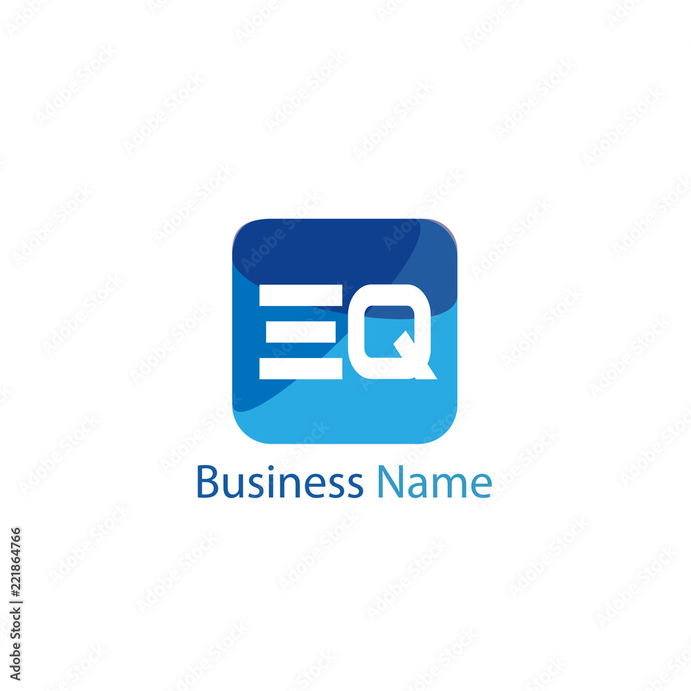 Initial Letter EQ Logo Template Design