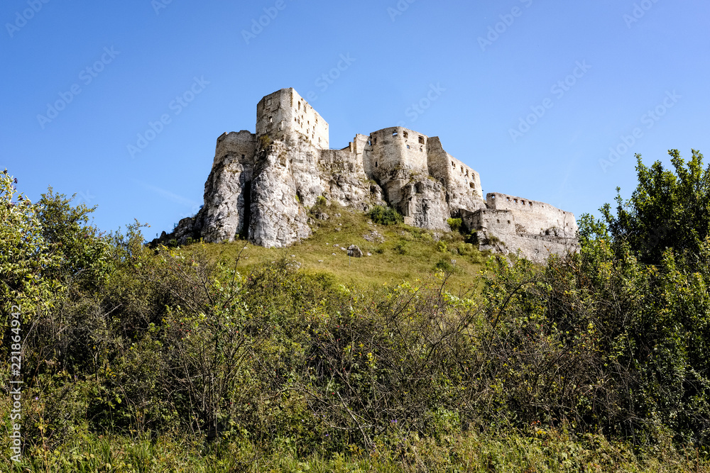 ruins of old abandoned castle in slovakia