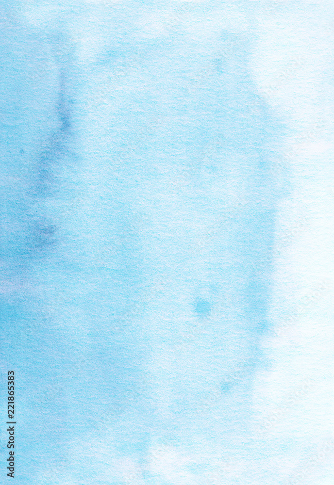 Watercolor light blue gradient background hand painted. Aquarelle sky blue  stains on paper. Pastel blue watercolour backdrop. Vintage abstract  wallpaper. Wash drawing backdrop. Blog template, design. Stock Illustration  | Adobe Stock
