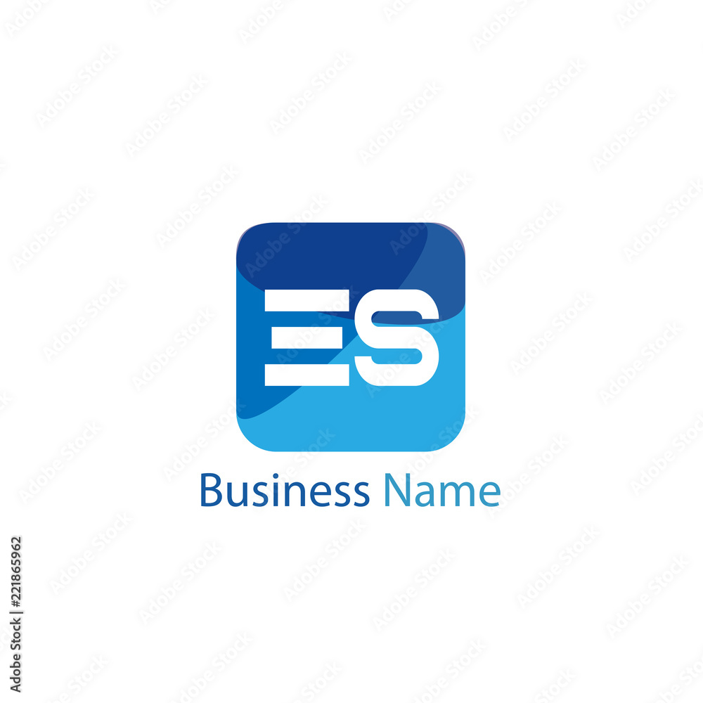 Initial Letter ES Logo Template Design