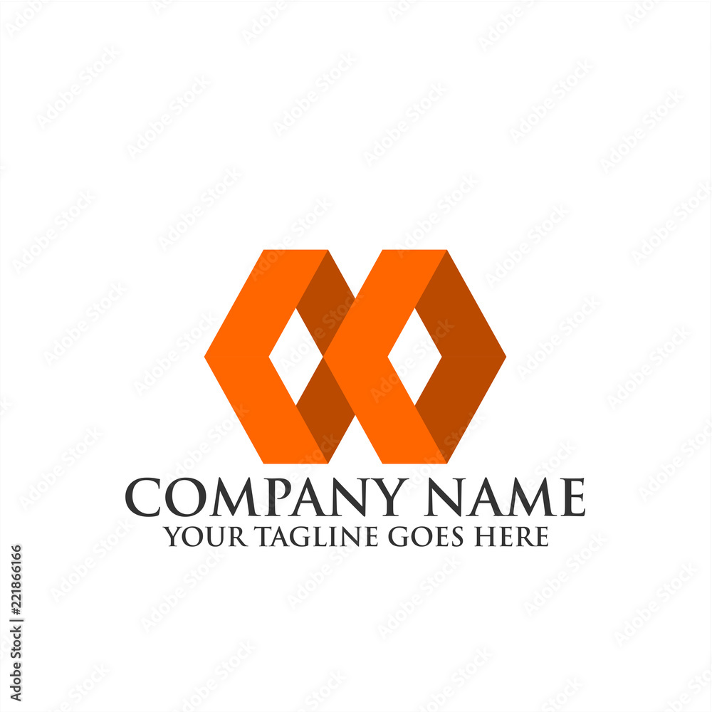 Fototapeta premium Letter MW, W logo template with arrow 