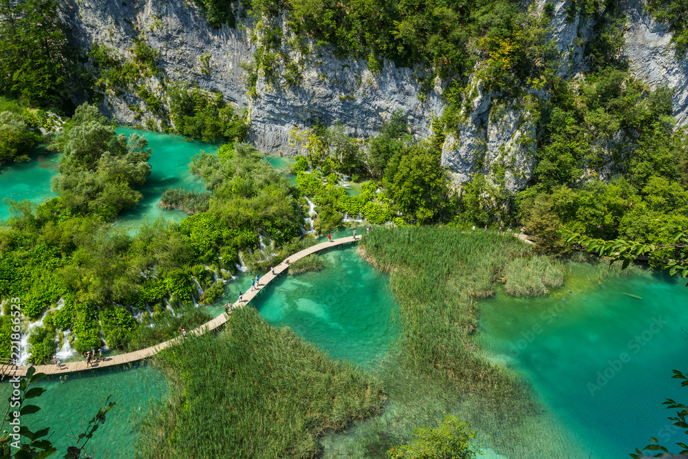 Beautiful view in Plitvice Lakes National Park. Croatia Beautiful view in Plitvice Lakes National Park. Croatia