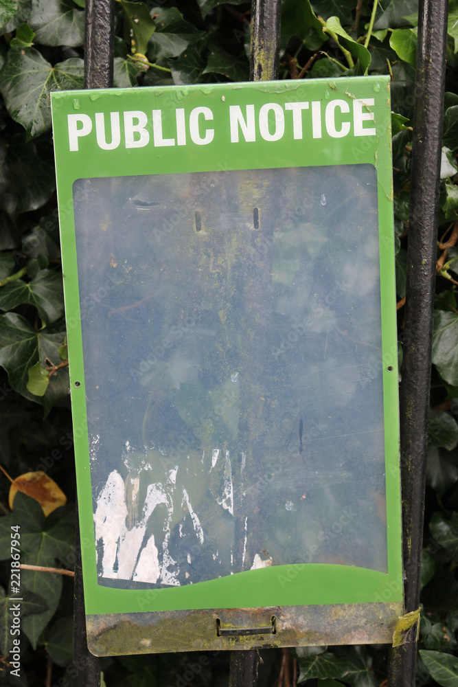 Obraz premium Empty public notice sign