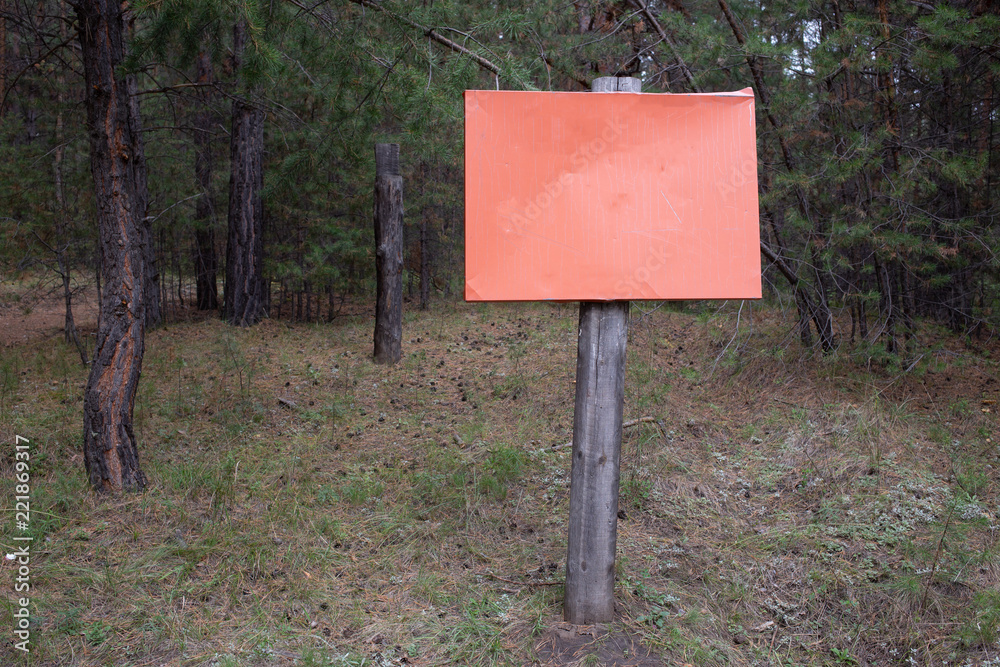 empty sign in the woods