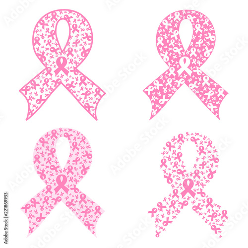 Vector illustration of a breast cancer pink ribbon awareness.