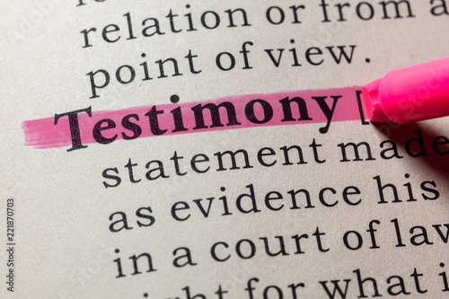 definition of testimony photo