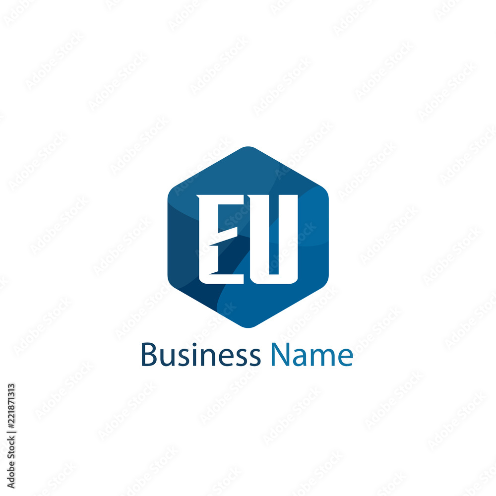 Initial Letter EU Logo Template Design