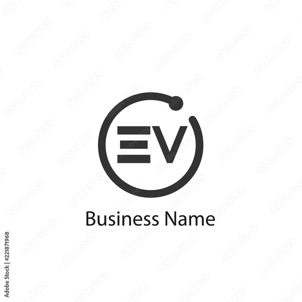 Initial Letter EV Logo Template Design