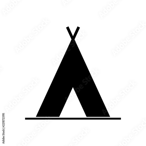 Wigwam vector icon silhouette, logo on white background