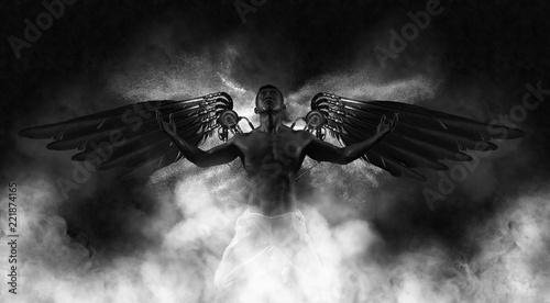 Fotografie Demon summons evil forces and