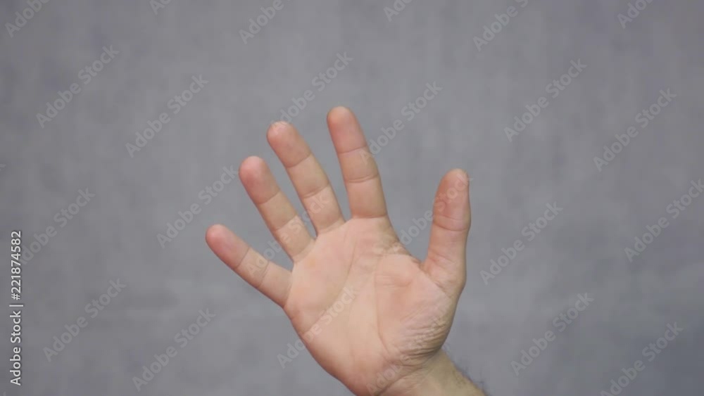 Man hand gesturing number five. Gesture sign symbol. Communication with no talking concept. Man hand gesturing number five. Gesture sign symbol. Communication with no talking concept.