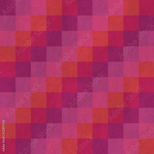 Abstract patchwork stripes seamless pattern. Red and rose color combination