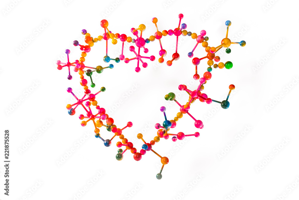 molecular of love with harmony on colors in atom