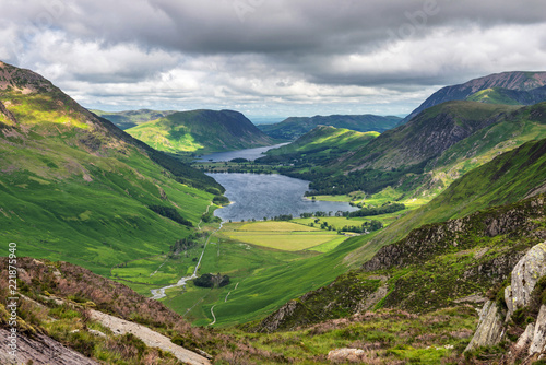 Wallpaper Mural The view towards Buttermere from between Striddle and Green Crag showing Butterm