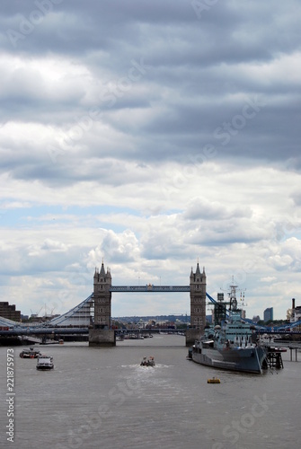 View of Tower bridge over the River Thames