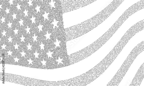 USA dotted halftone flag illustration.