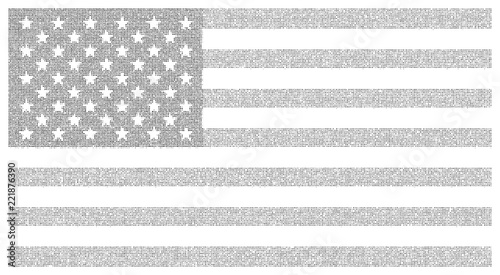USA dotted flag illustration. Vector file for easy manipulation and custom colorin