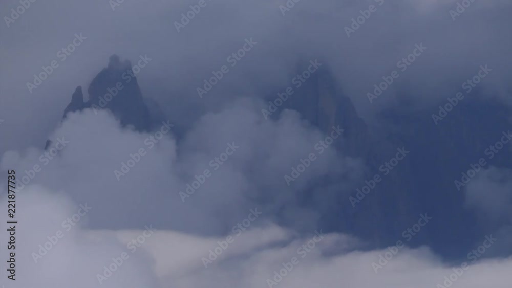 Dolomites, Mountains in the Mist, Alps, Italy Dolomites, Mountains in the Mist, Alps, Italy