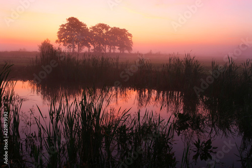 Morgenstimmung im Blockland in Bremen im Herbst