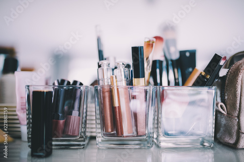 close up of makeup in salon
