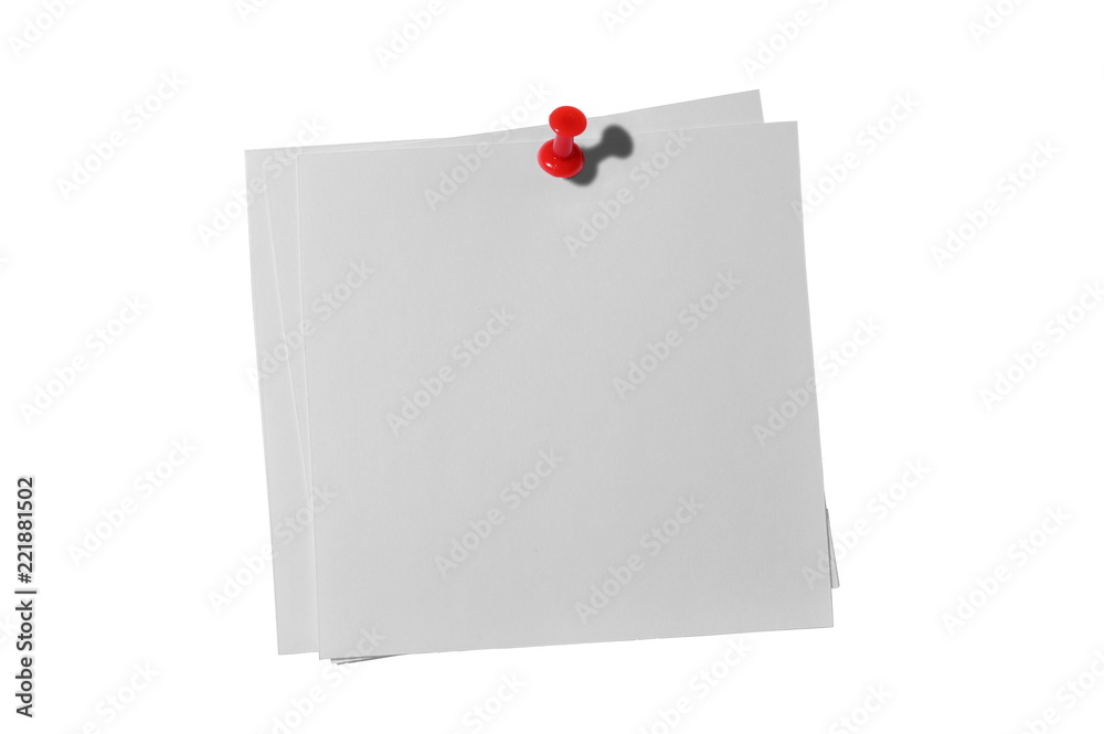 Grey Color note stickers with red Pin - Isolated Grey Color note stickers with red Pin - Isolated