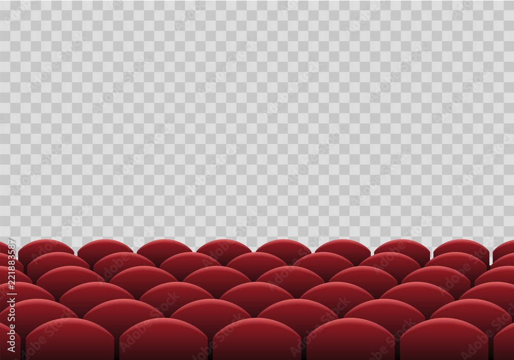 Naklejka premium Rows of seats in the cinema on transparent background