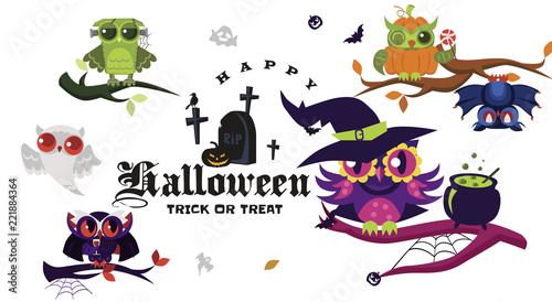 Happy Halloween flat set