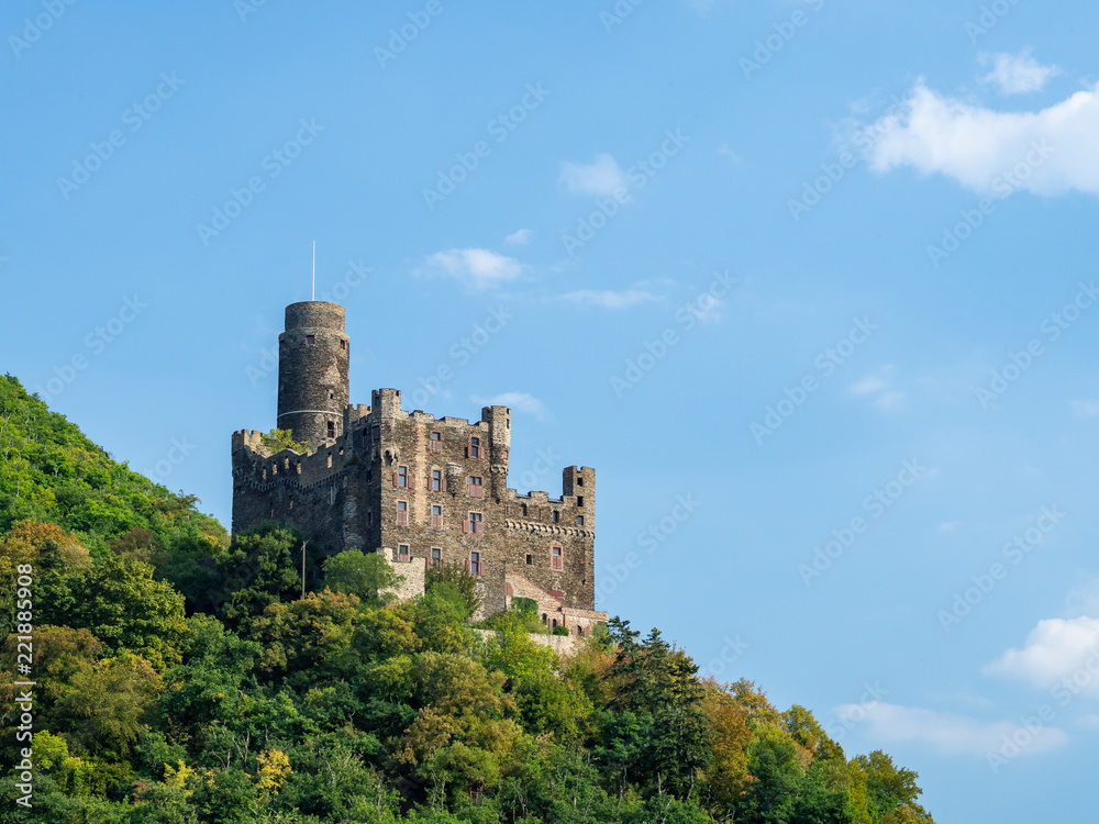 Castle Maus along the Rhine River in Germany