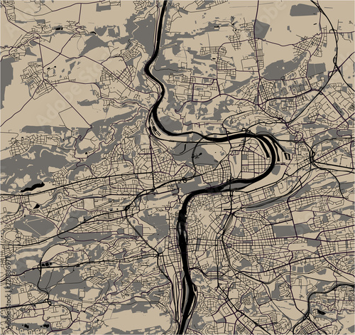 Fotografie, Obraz map of the city of Prague, Czech Republic