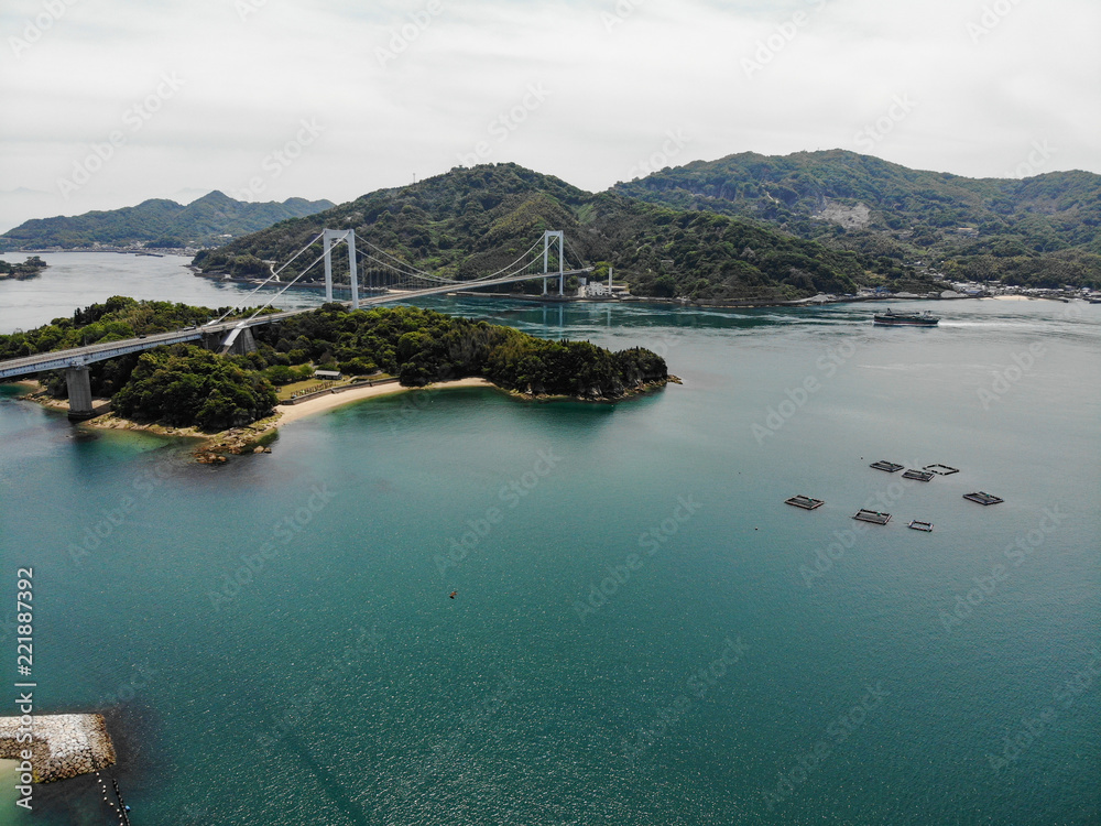 Suspended bridge in scenary, Japan Suspended bridge in scenary, Japan