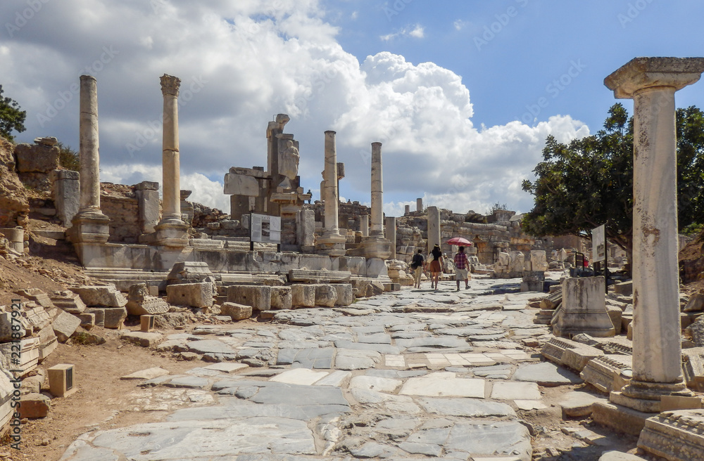Ruins of the ancient city of Ephesus in Turkey. 