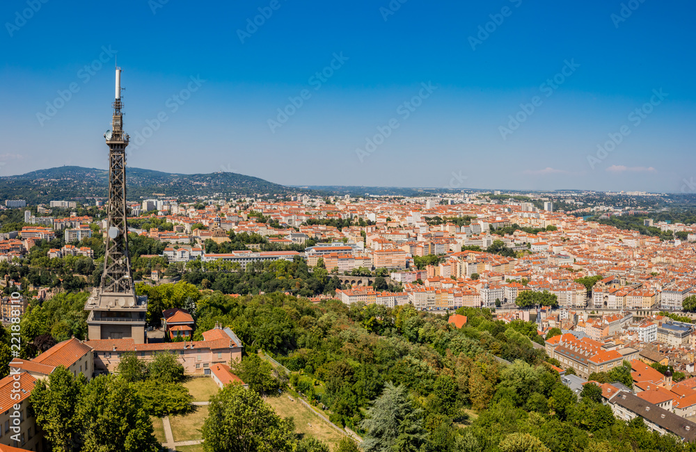 Panorama de Lyon vu depuis la basilique de Fourvière