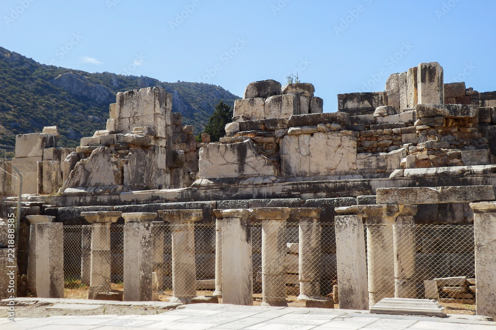 Ruins of the ancient city of Ephesus in Turkey. 