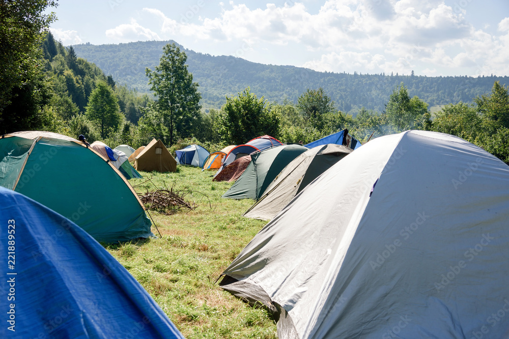 Tourist tents summer camp