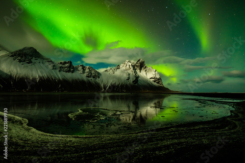 Vestrahorn Island Northern Lights