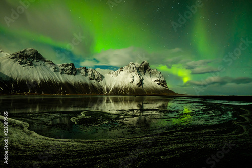 Vestrahorn Island Northern Lights
