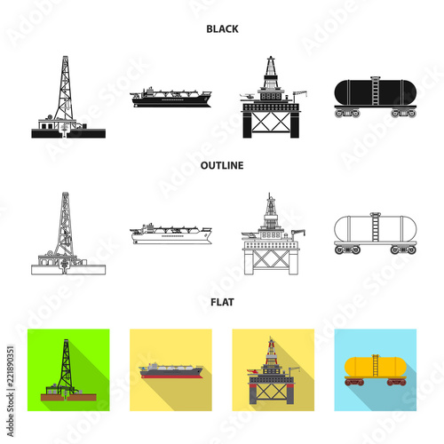 Vector design of oil and gas symbol. Set of oil and petrol stock symbol for web.