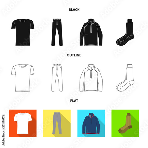Vector illustration of man and clothing sign. Collection of man and wear stock vector illustration.