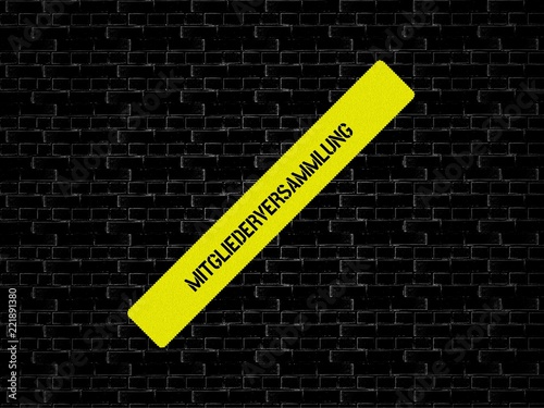 Neutrales Bild auf dem das Wort Mitgliederversammlung abgebildet ist. Abstrakte Illustration