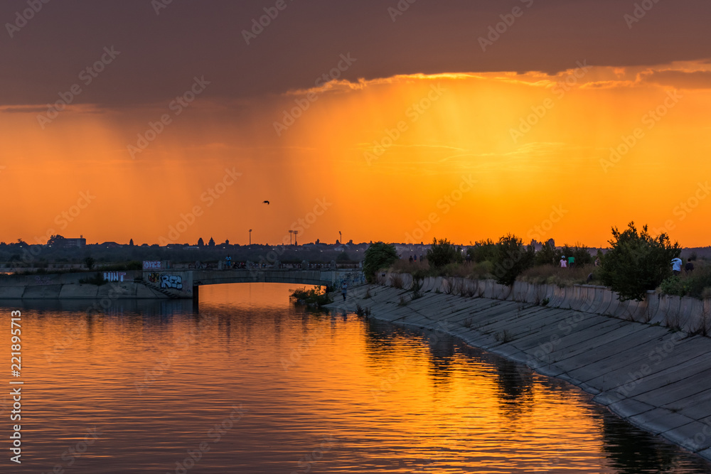 A Bridge too Far in the Beautiful Orange Sunset