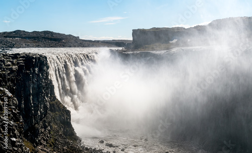 Dettifoss waterfall in Vatnajokull National Park - Northeast Iceland. It is the most powerful waterfall in Europe.