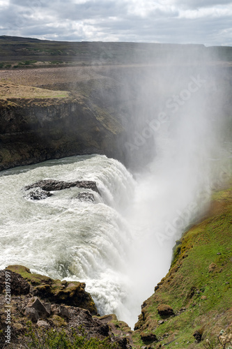 Gullfoss waterfall located in the canyon of Hvita river in southwest Iceland.