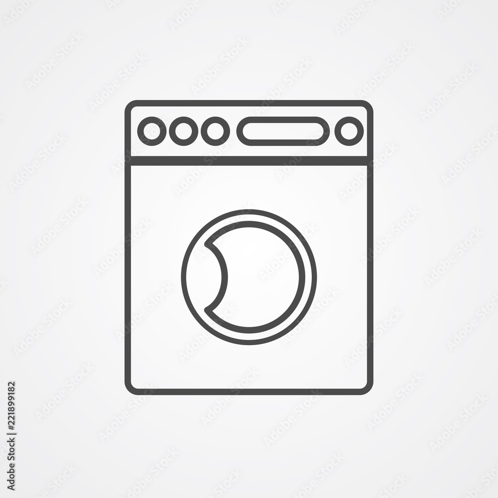 Washing machine vector icon sign symbol Washing machine vector icon sign symbol