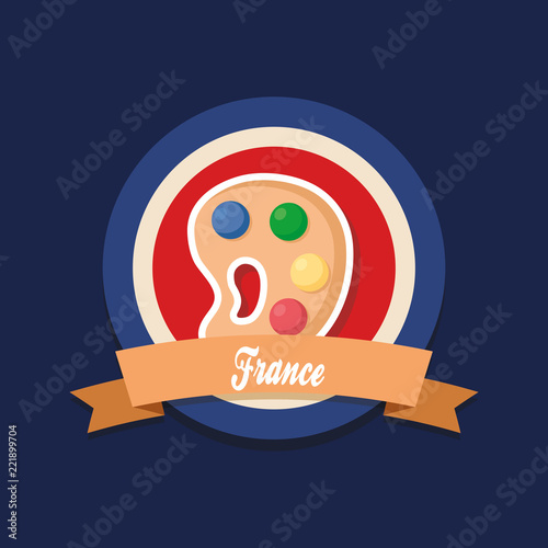 france culture card with pallette paint