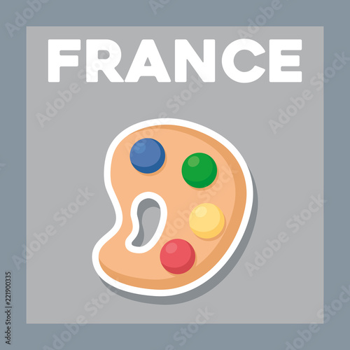 france culture card with pallette paint