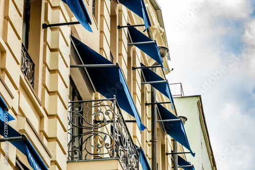 blue awnings