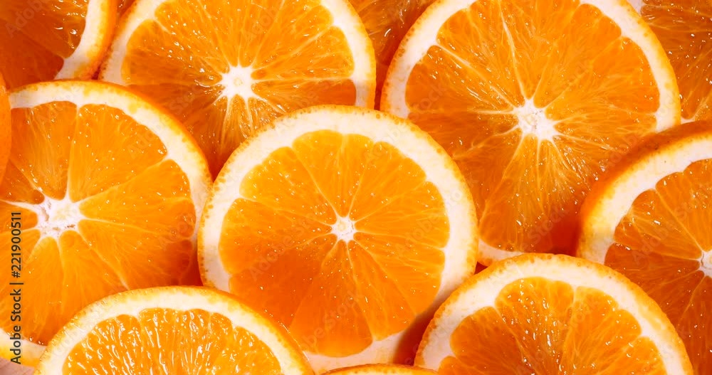 Rotate slices of orange background