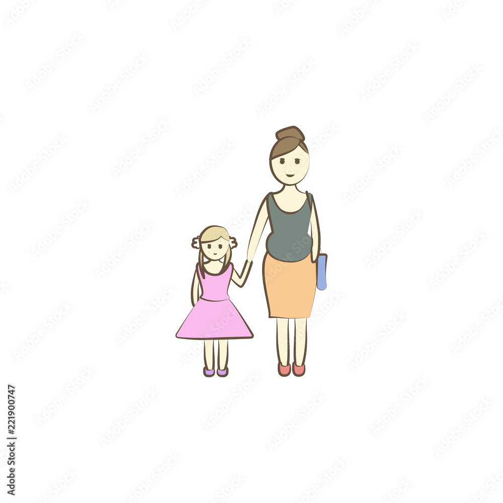 Mother and child icon. Element of mother day icon for mobile concept and web apps. Colored Mother and child icon can be used for web and mobile Mother and child icon. Element of mother day icon for mobile concept and web apps. Colored Mother and child icon can be used for web and mobile