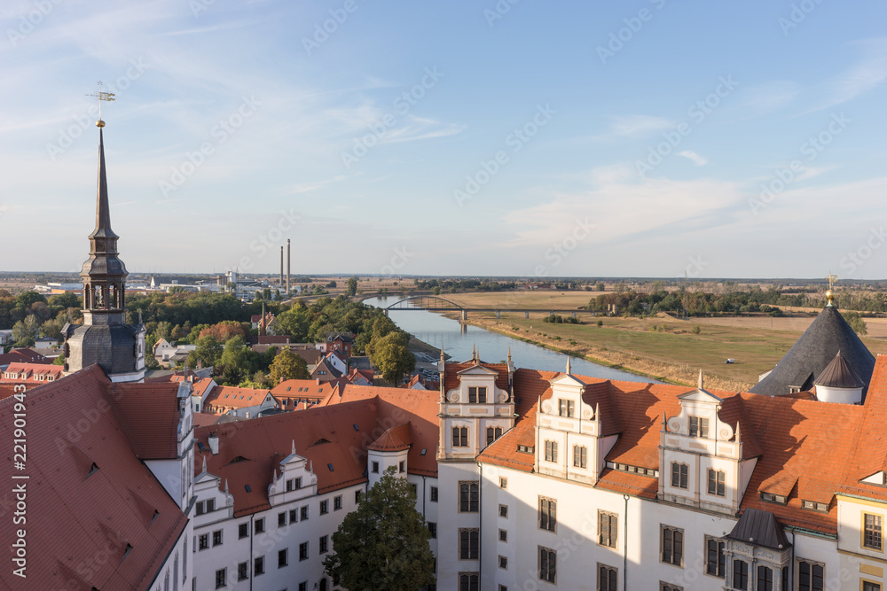 View of the old town of Torgau in Saxony, Germany